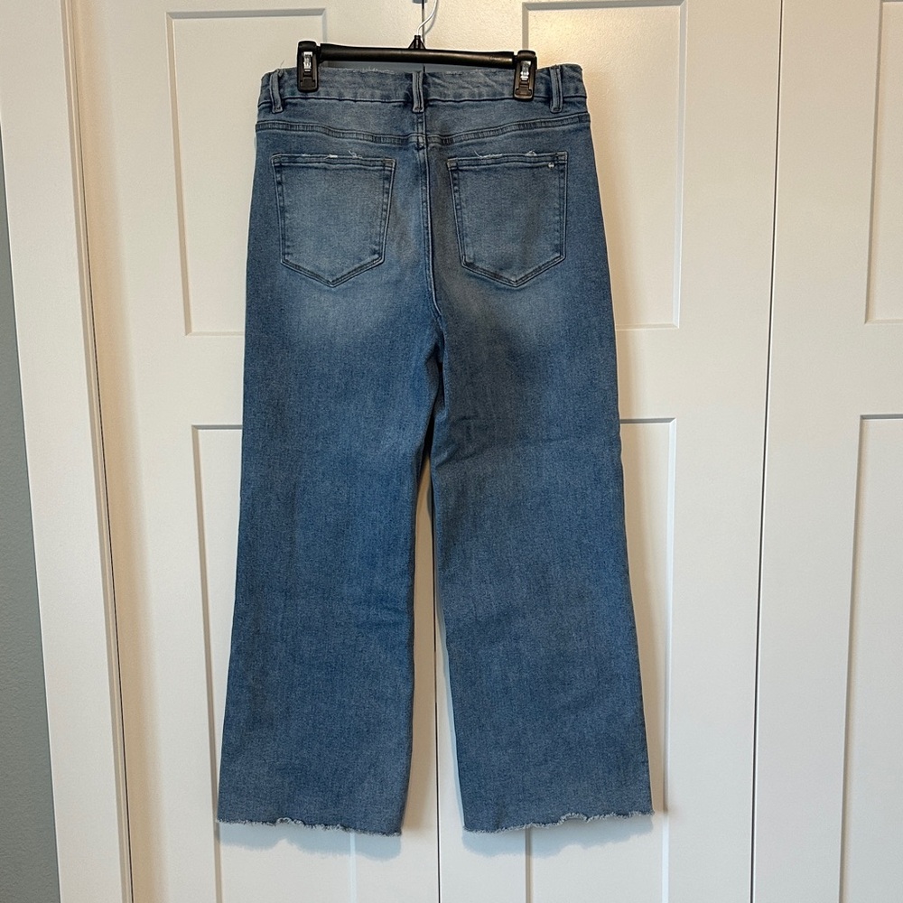 Stylish Blue Flare Wide Leg Jeans